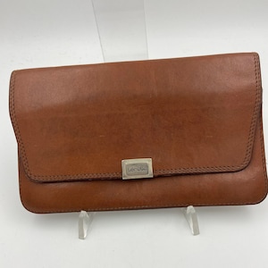 Cartera vintage de cuero marrón de los años 80 hecha a mano por Lerota: estilo clásico para uso diario