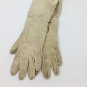 Womens long gloves |Vintage 1950&#39;s gloves  | opera gloves | off white gloves | Size S