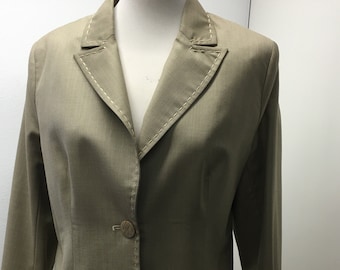 Women's 90's designer blazer by Pierre Cardin | Beige light wool blazer | Women's dress jacket | Size M