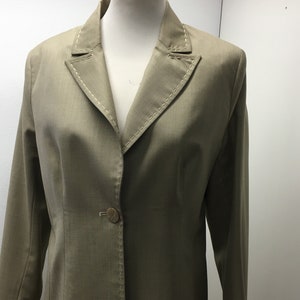 Women&#39;s 90&#39;s designer blazer by Pierre Cardin | Beige light wool blazer | Women&#39;s dress jacket | Size M