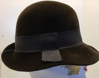 Vintage Milady Brown Faux Fur Bow Fedora Hat Women\'s Brown Made In UK Union Made Vintage Milady Brown Faux Fur Bow Fedora Hat Women main image 2