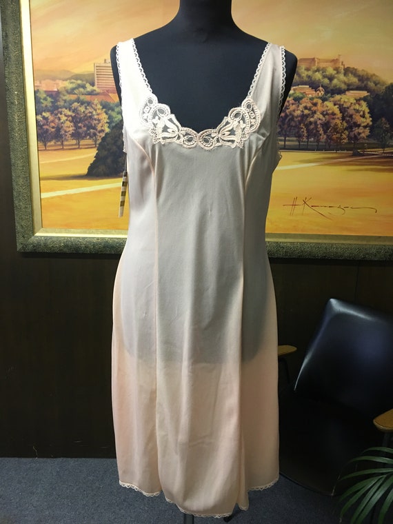 Women's Vintage Lace Trim Women's 70's Full Slip … - image 1