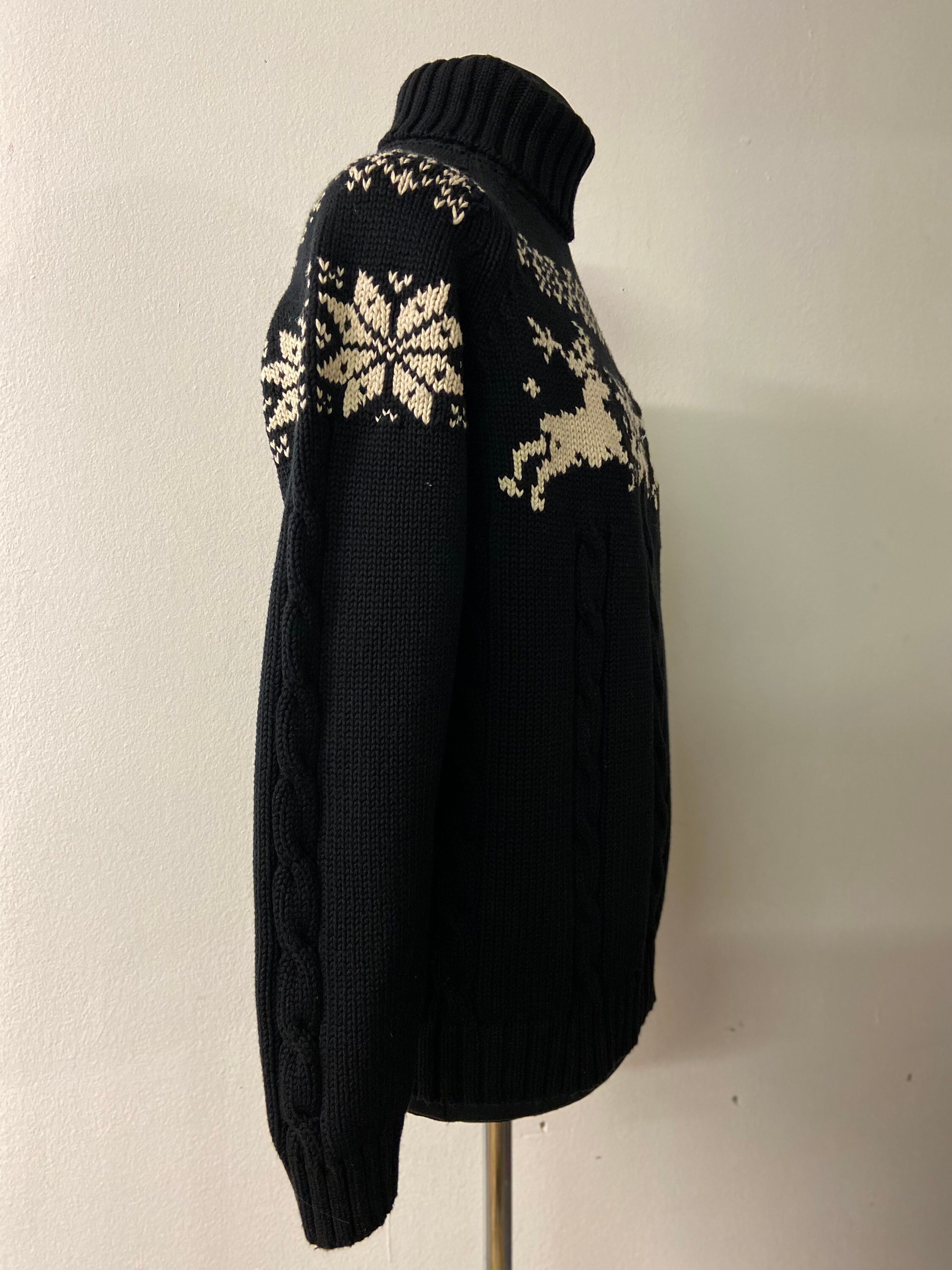 Vintage 80s Cotton Sweater From Lands End Brand | Black With