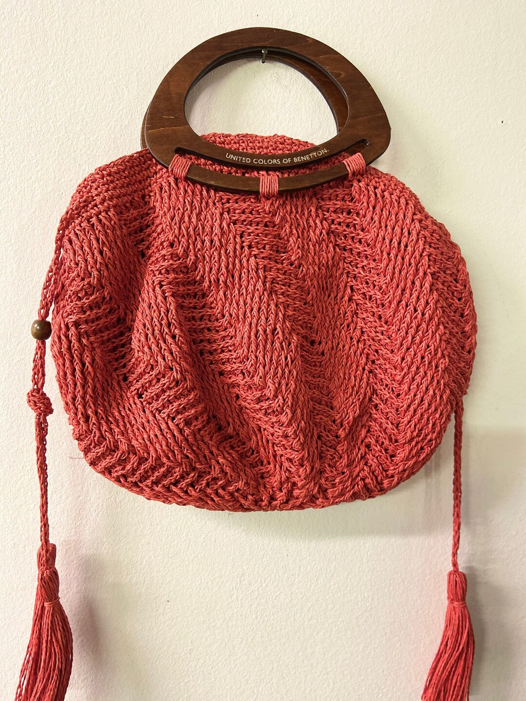 Crotcheted Hemp Rope Bag Retro 80s Handbag Vintage Etsy