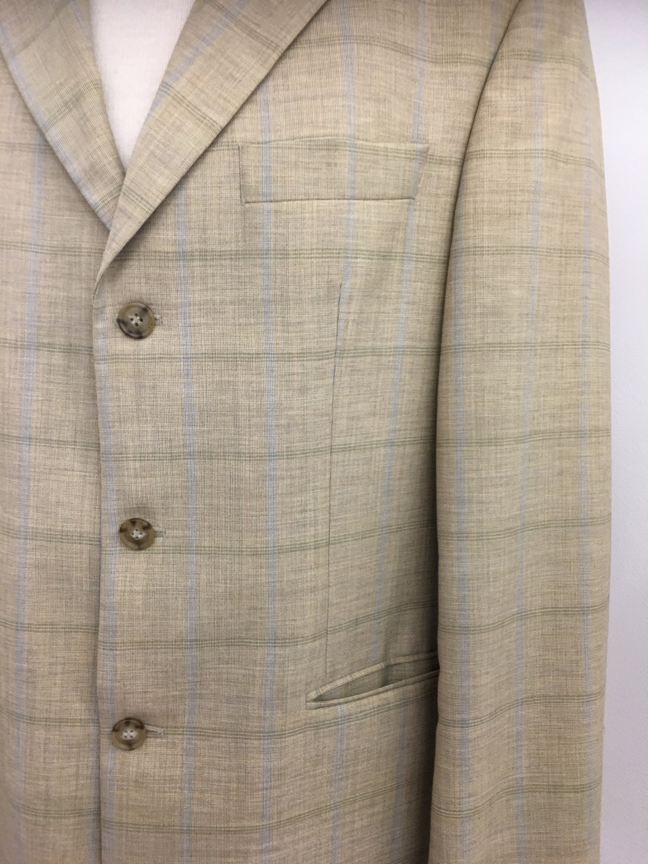 Beige 90s Vintage Mens Blazer by Pierre Angelini | Italian