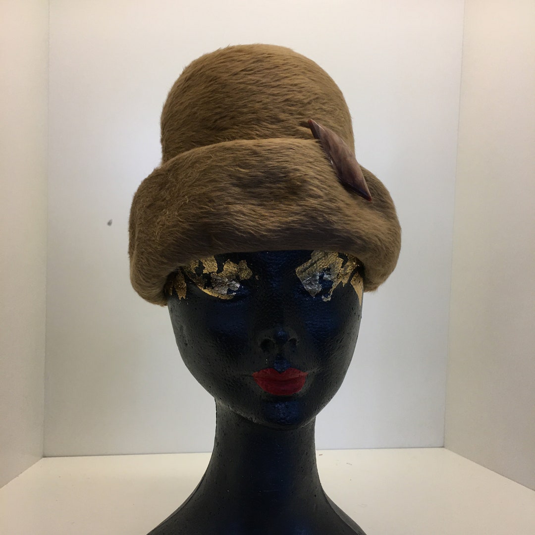 Ladies Vintage Hats 60s Hat Formed Hat With Side Embellishment and Back