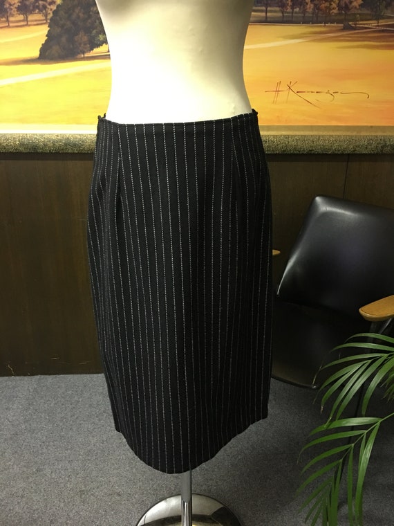 Women's 80's vintage skirt | Midi shirt | pinstrip