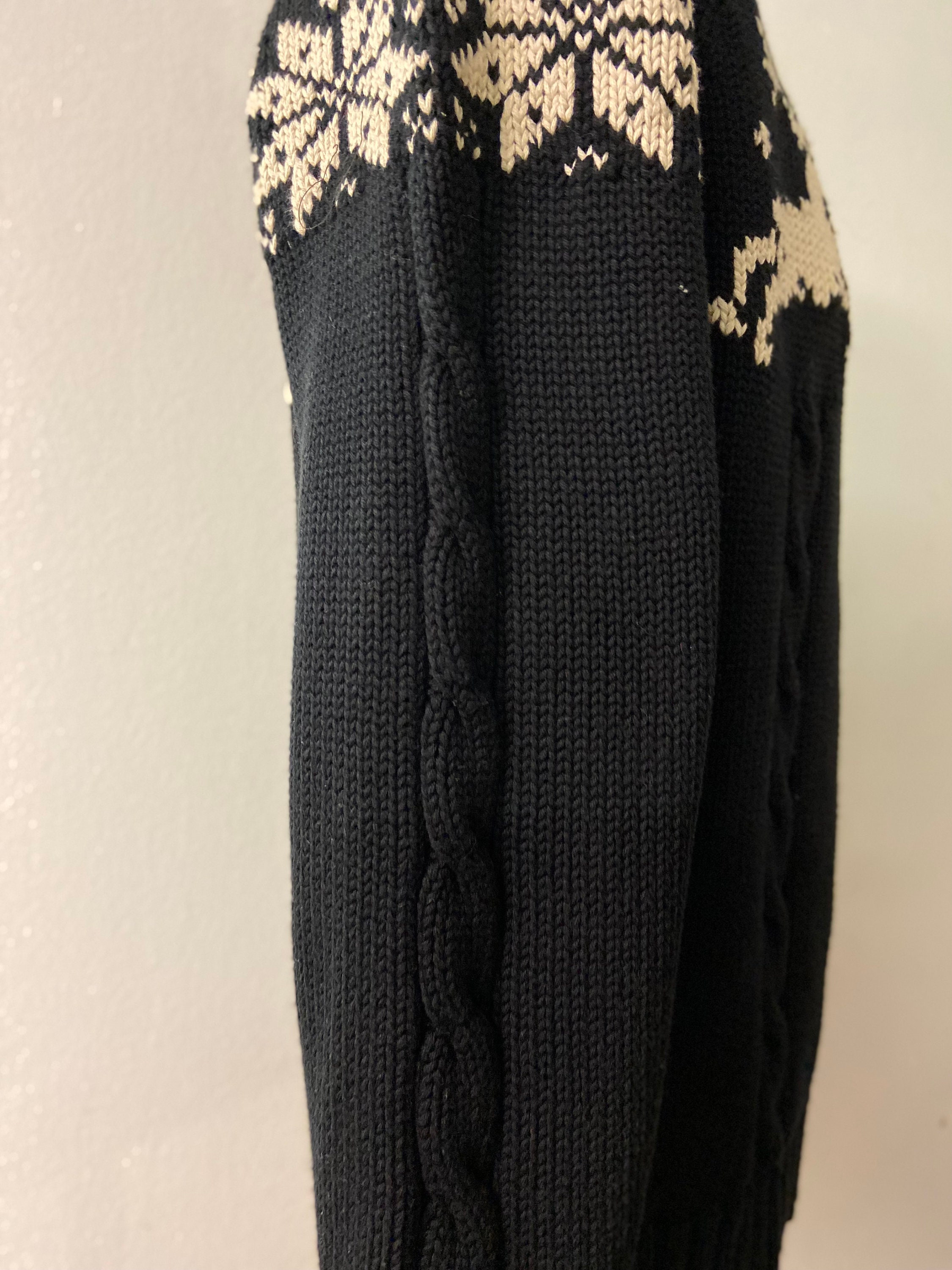 80〜90s lands end cotton sweater Vintage 80s Cotton Sweater from Lands End brand | Black with