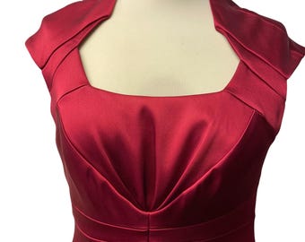 Women's  Red Cocktail Dress | cap sleeve Perfect dress  for any special Occasion | Size 10