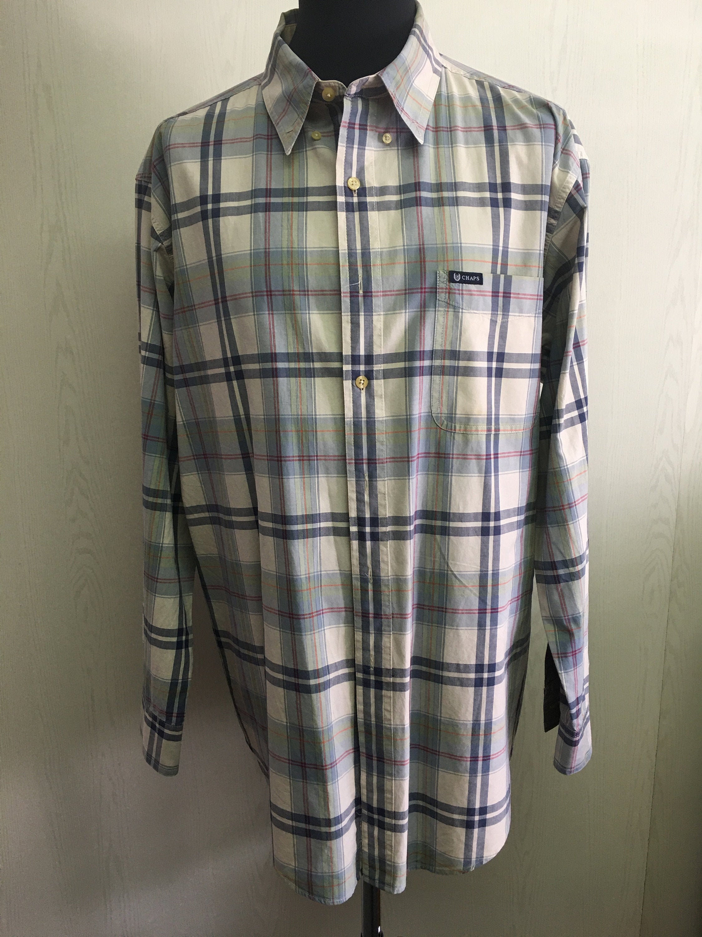 Men's 80's Vintage check shirt long sleeved cotton | Etsy