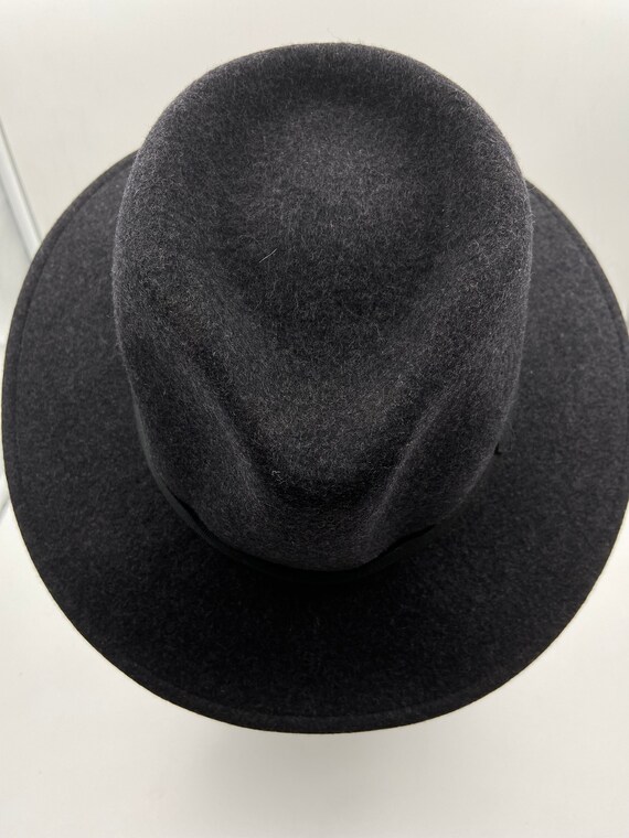 Vintage 80s Gray Wool Fedora Classic Mens Wide Brim Hat for Any Occasion 
