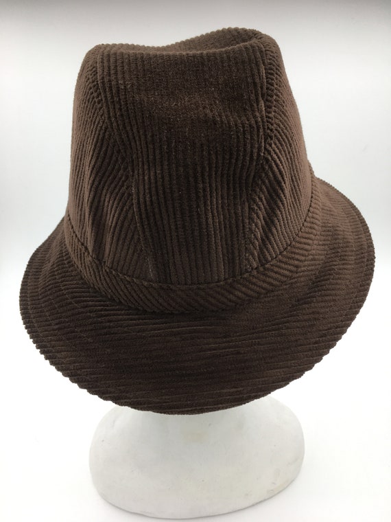 Men's Vintage Brown Corduroy Bucket Hat | 60s Cou… - image 5