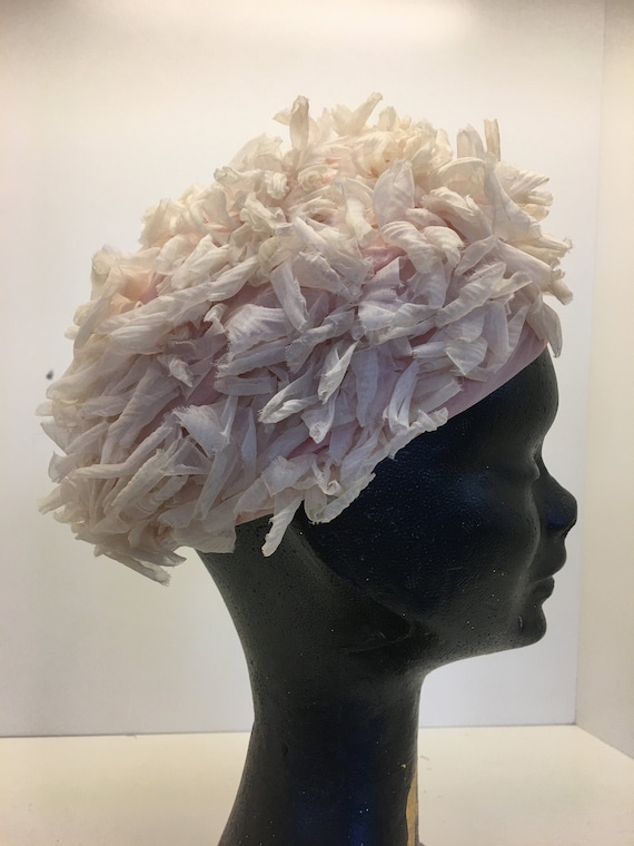 Women's Vintage 60's pillbox hat | pink pillbox ha