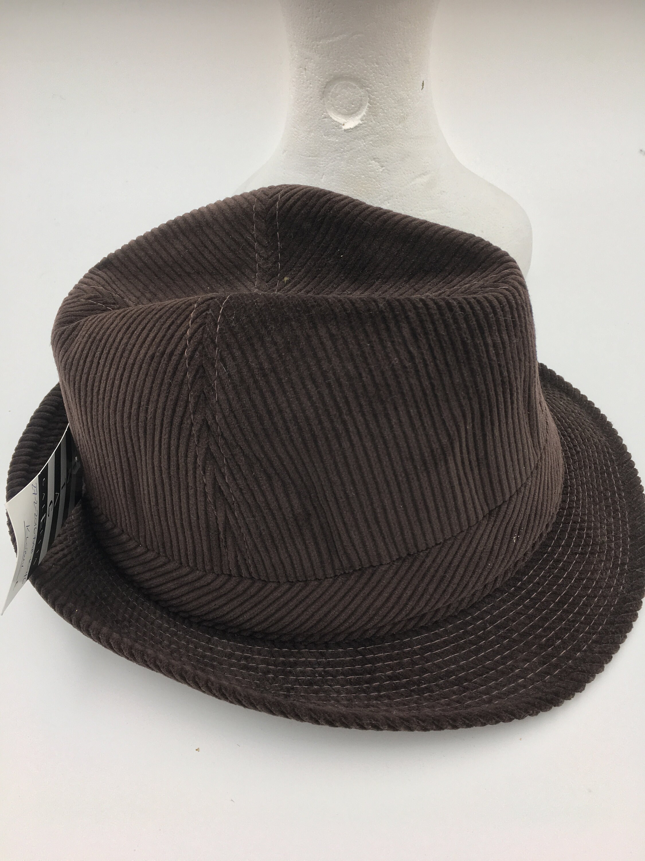 Vintage Imported Fabric Woven In England Trilby Hat Suede Tan Fedora Style Cap Vintage Men main image 2