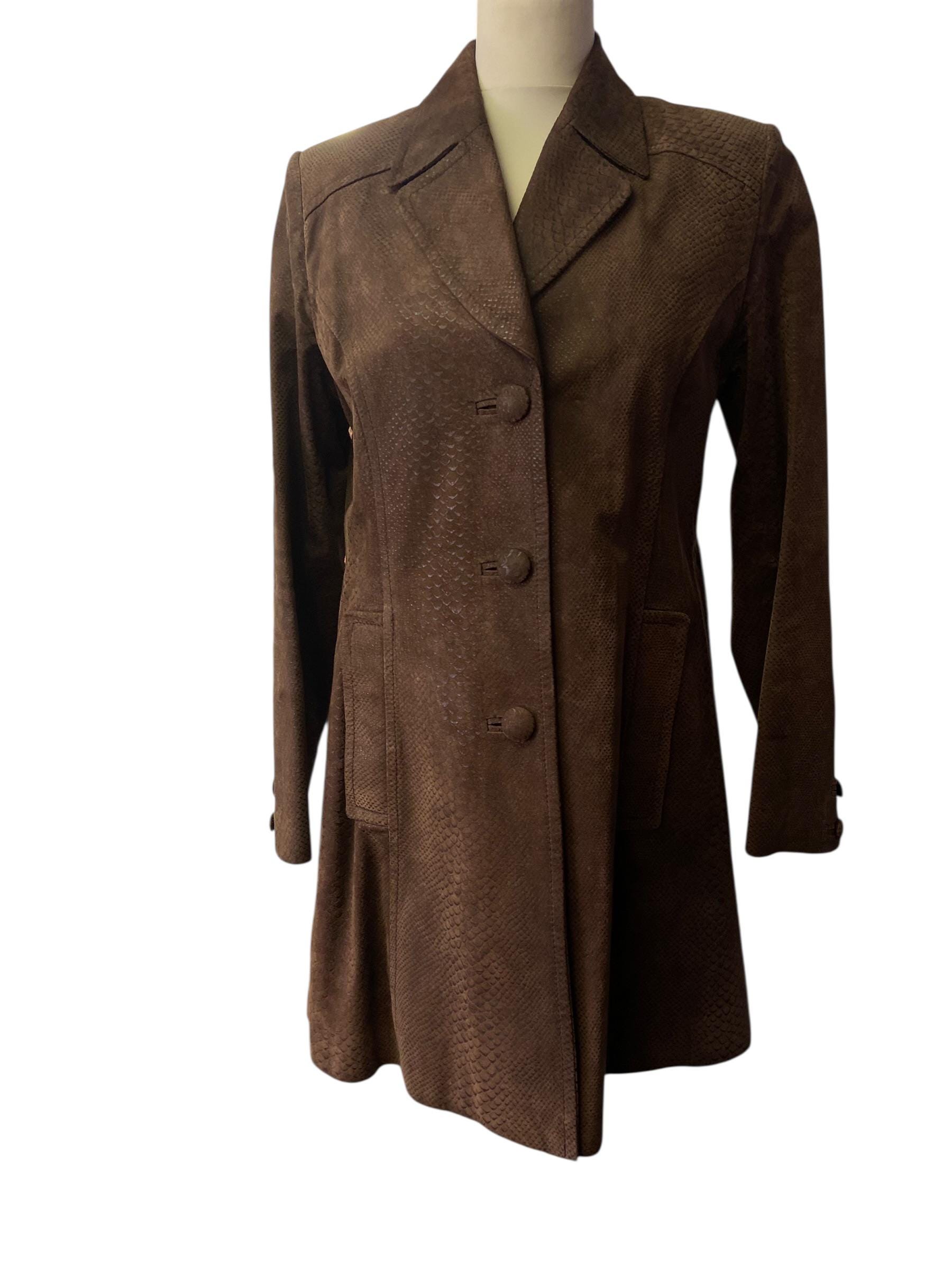 Women's 80's Vintage suede longer length blazer Size EU 38