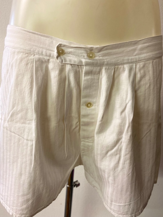 Vintage Men's High Waisted Boxer Shorts Fine Cotton Briefs Size M