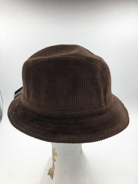 Men's Vintage Brown Corduroy Bucket Hat | 60s Cou… - image 1