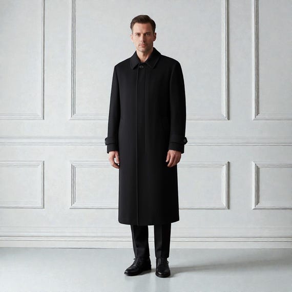men's warm winter dress coats Brnmxoke Mens Dress Trench Coat Wool Lapel Collar Single Breasted Peacoat Winter Warm Business Outwear Long Sleeve Overcoat With Pockets Navy,XXL,