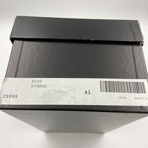 May include: Black shoebox with white text and barcodes. The text reads "EL9D ATHENE" and "I5095". The barcode reads "I5095 00417 X". The number "41" is printed on the box.