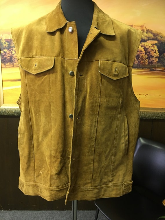 Men's 70's Vintage vest | Casual suede vest | jean