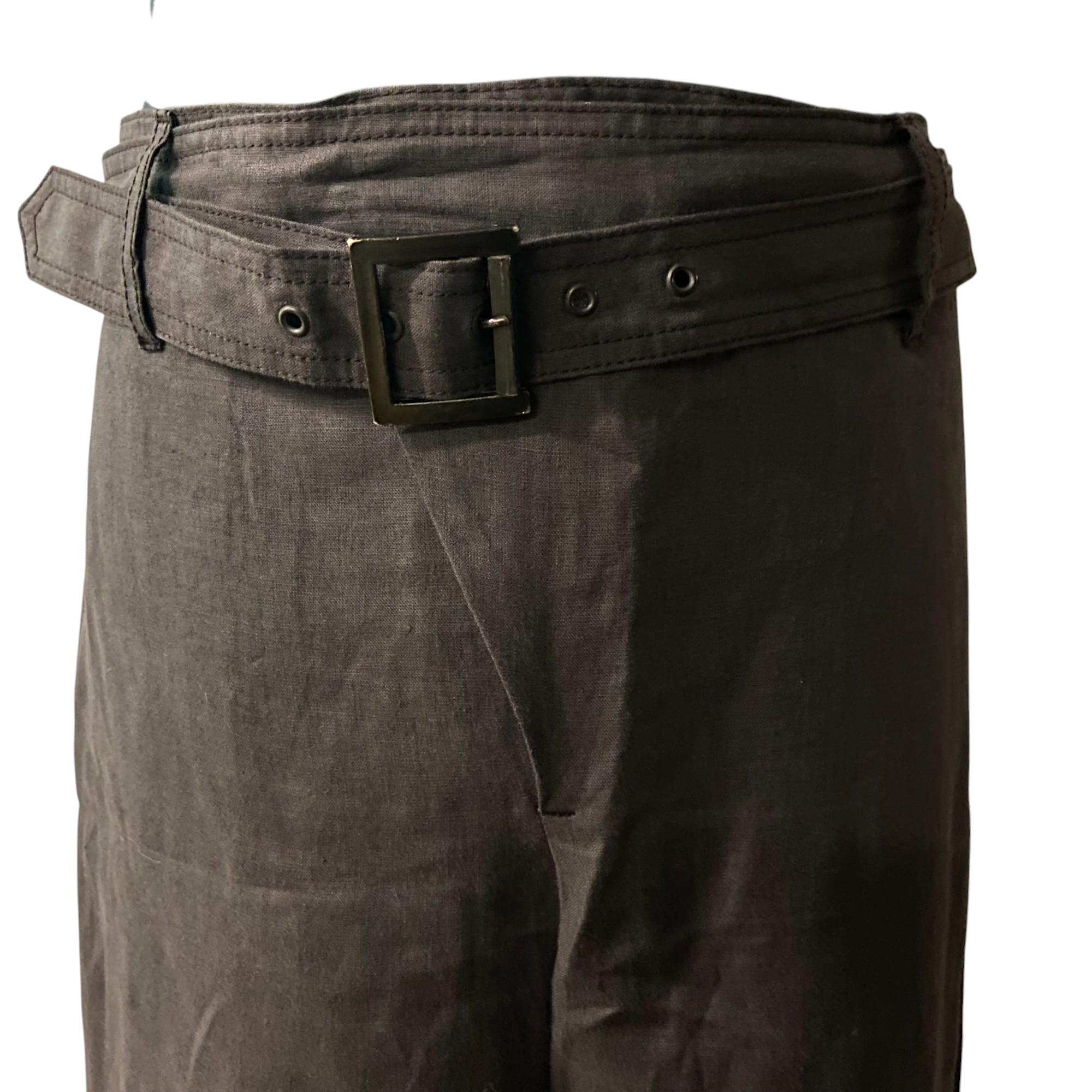 Herren Leinenhose von Valentino | Herren mit hoher Taille, Cross-Over-Verschluss | Größe 48