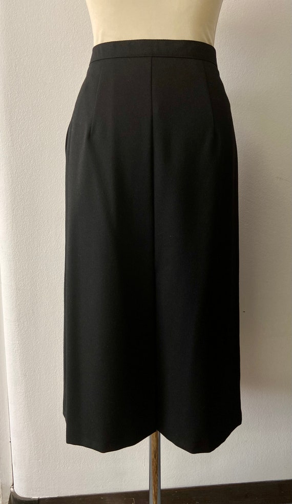 Elegant Women's 80's Vintage Midi Skirt | Black W… - image 5