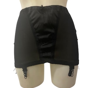 Classic Vintage Girdle with garter, Open Bottom in Black, Pin Up Look