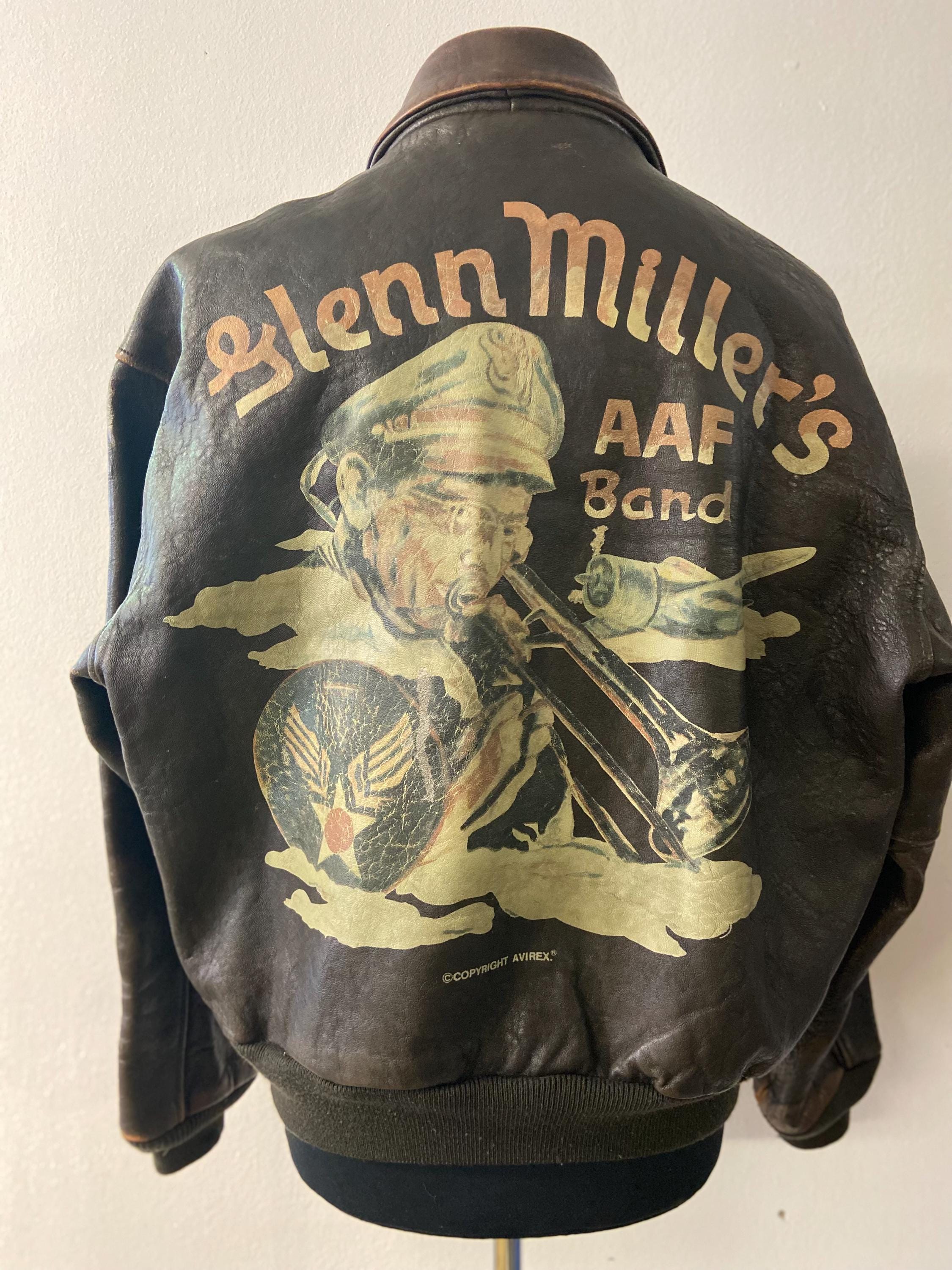 VINTAGE Hunting Horn Classics Full Zip Leather Bomber Jacket