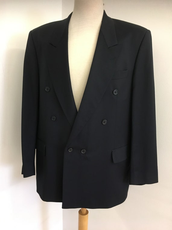 Men's 80's Vintage blazer by Mura Black one button | Etsy