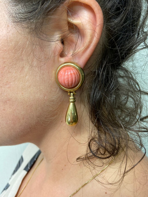 Ladies Vintage 80s earrings | Elegant Drop Clip-o… - image 5