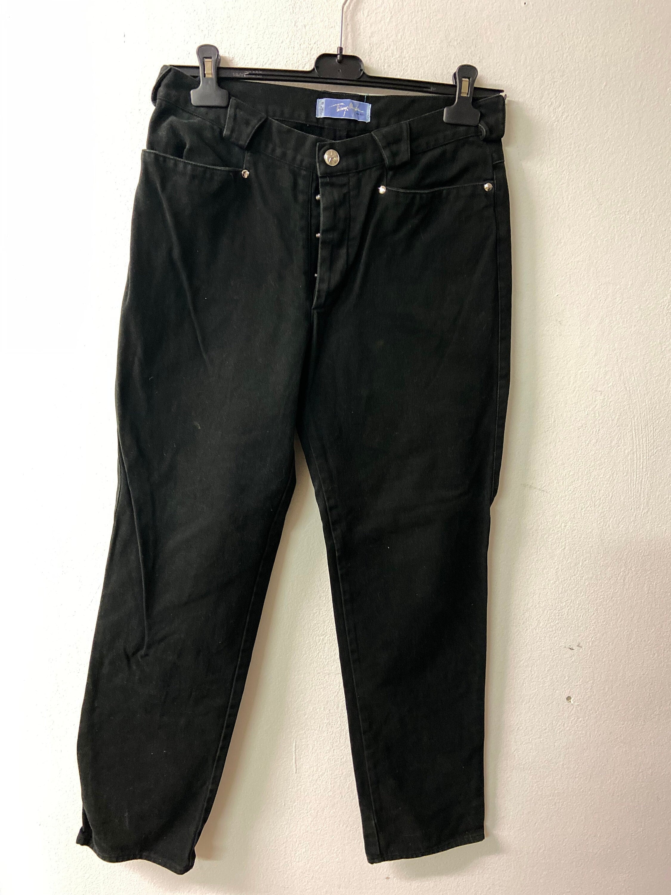 Classic Black Jeans by Thierry Mugler Straight Cut Boot Leg With