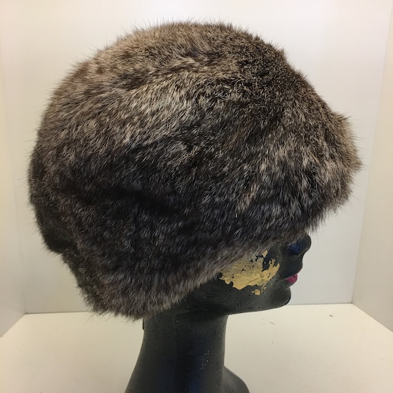 帽子 Real fur cap Real Fur Trapper Hat, Black Fox Fur Hat Woman, Aviator Fur Hat