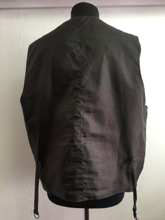 Men's Vintage 70's Brown Suede Casual Vest | Size… - image 4