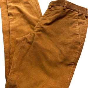 Men&#39;s Vintage orange corduroy pants | casual trousers made in Italy | size EU 50