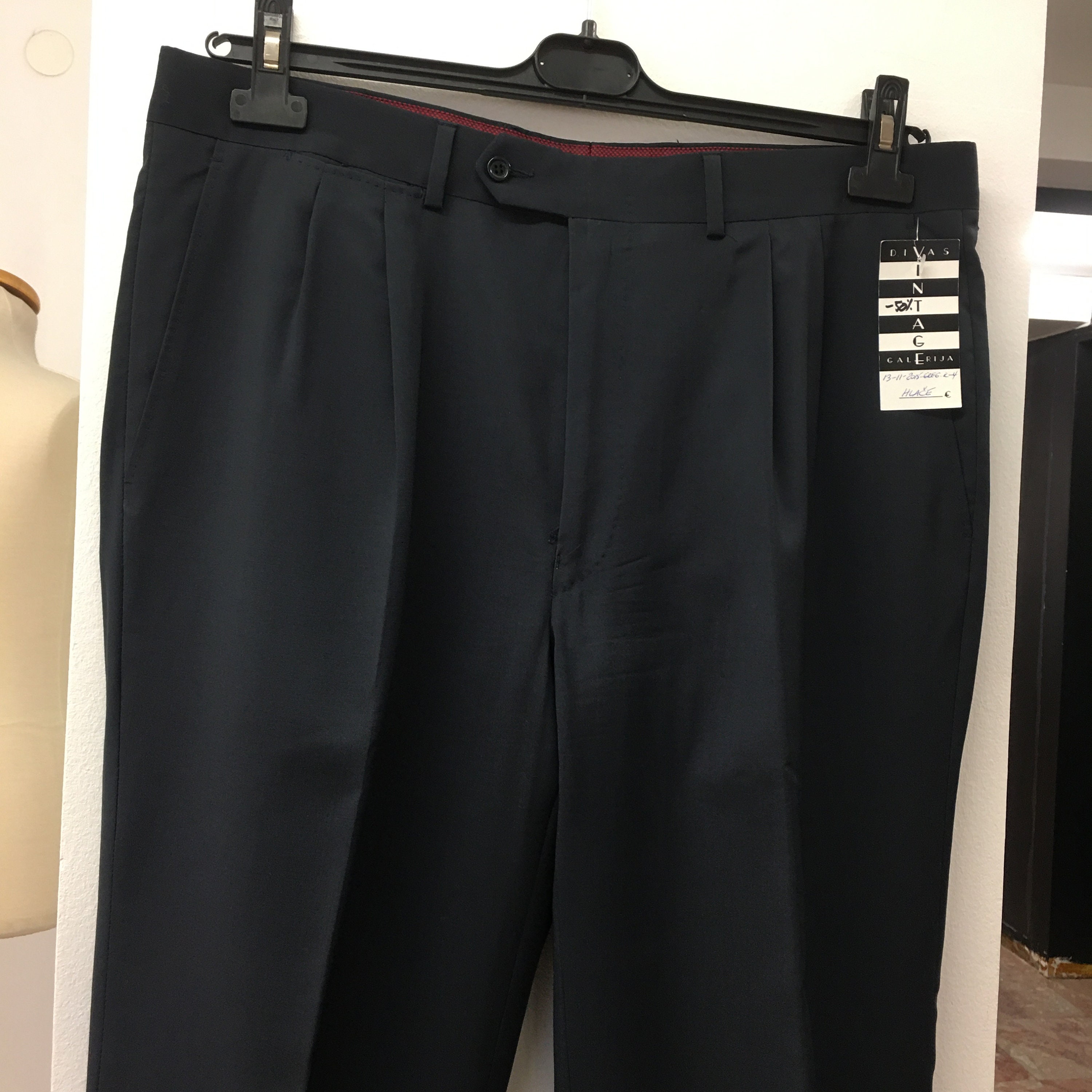 Men's Slacks Pleated Pants 80's Vintage Navy - Etsy UK