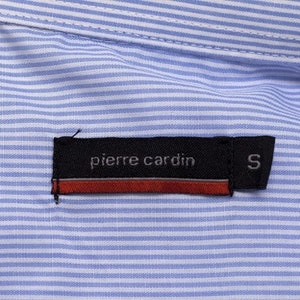 Classic Designer Shirt for Men Pierre Cardin Blue Striped Shirt Short Sleeve Size S image 2