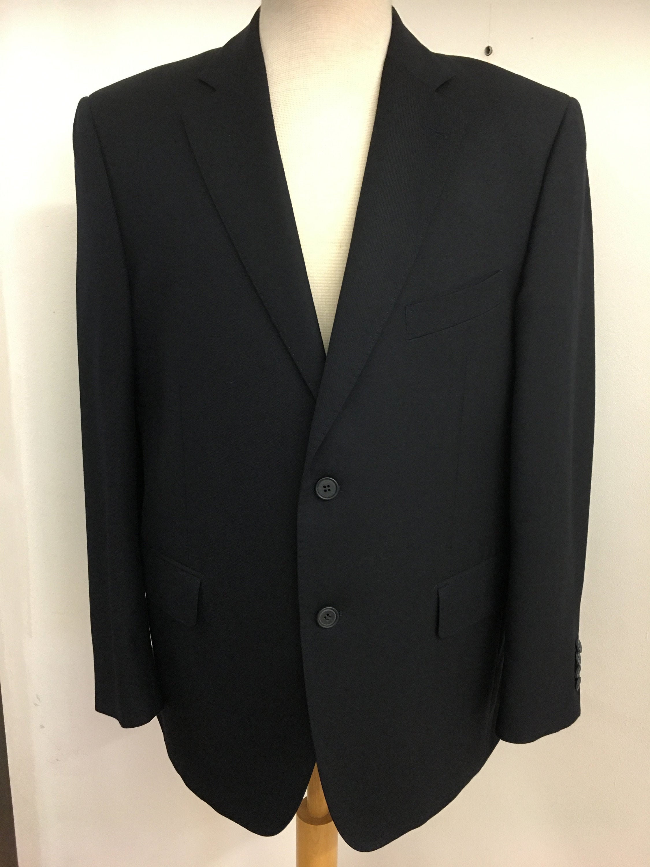 〔Vintage〕90s Black navy Simple suit デカ襟 Vintage〕90s Black navy Simple suit デカ襟