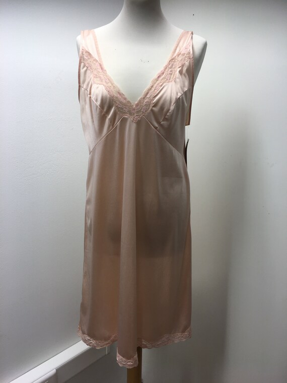 dress Vintage 1960/'s70/'s beige cream lace full slip size medium