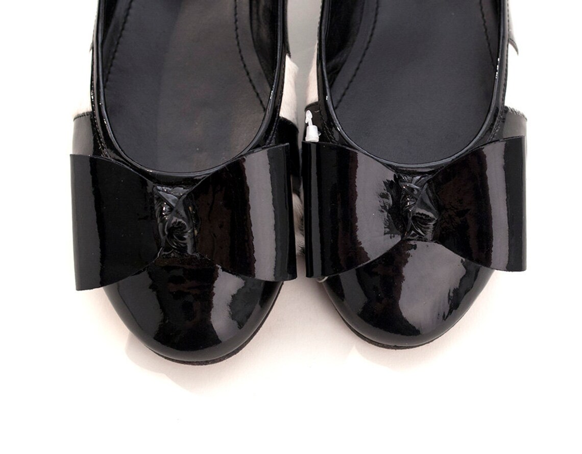 black and white striped flats