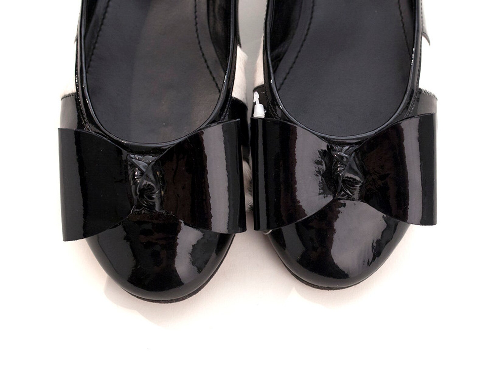 black and white striped ballet flats