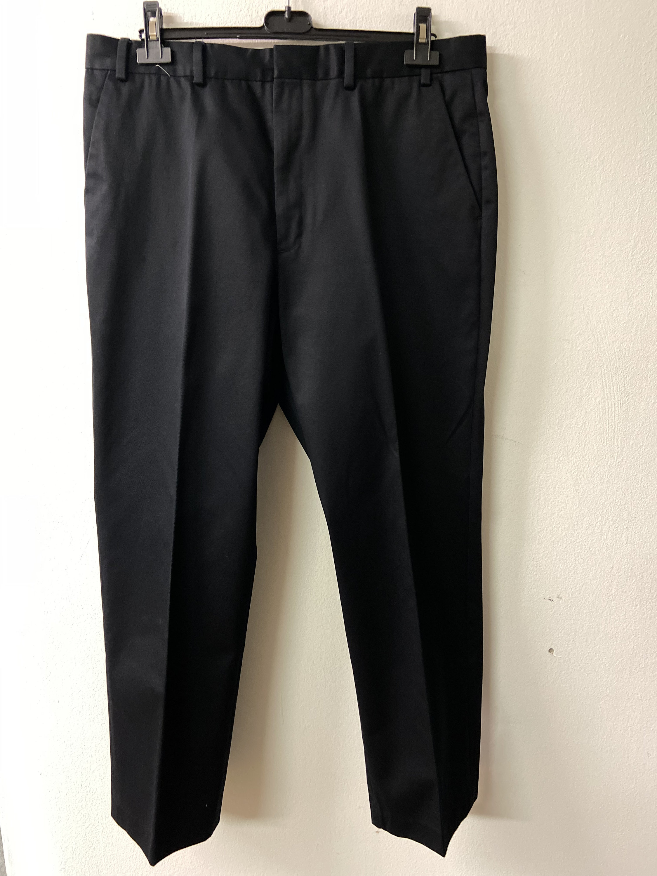 Classic Savile Row Men's Black Pants | Brushed Cotton | Straight