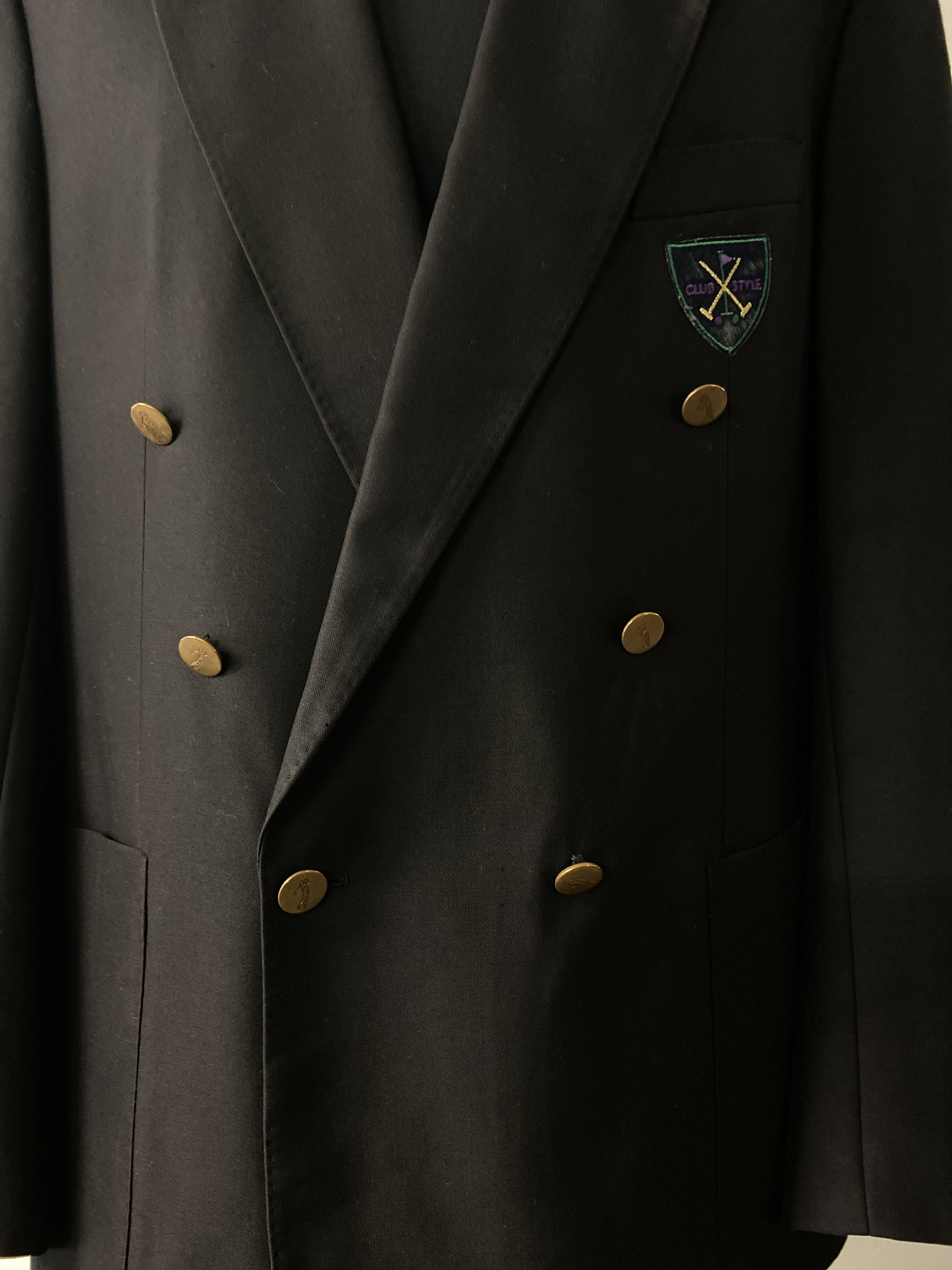 ジャケット・アウター UN 1980s Double-Breasted Tailored Jacket 1980s Tailored Double Breasted Coat. Twill Wool Dark Navy