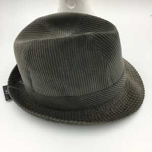 Vintage Grauer Cord Trilby Hut für Herren | Klassischer Landhaus-Fedora