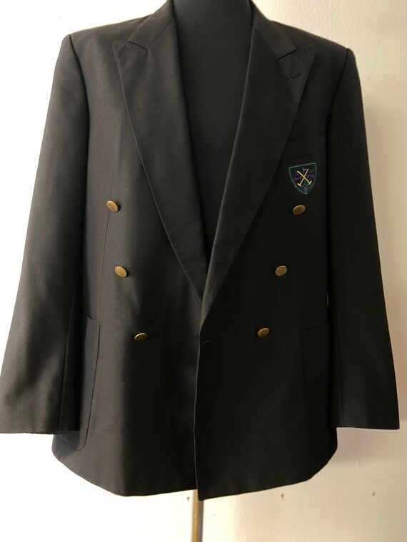 Mens Vintage 80s Black Double Breasted Blazer by Mura | Mens