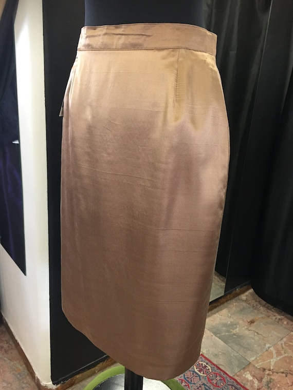 Classic Vintage Pencil Skirt | Beautiful Gold Sil… - image 1