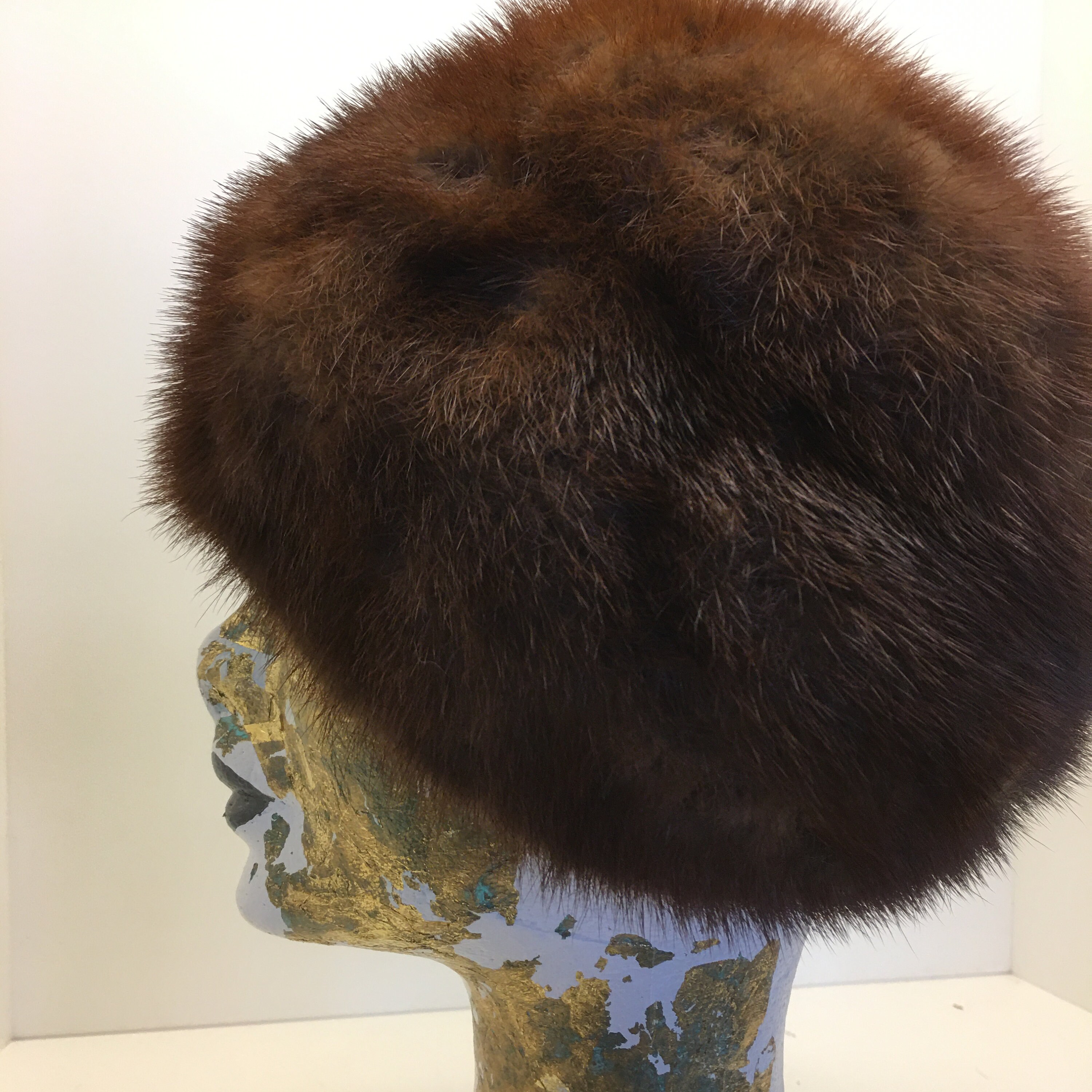 Womens Fur Hat Vintage Fur Hat Real Fur Hat Brown Beret - Etsy