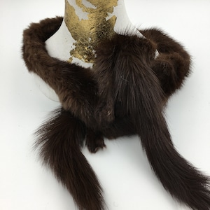 Vintage Mink Fur Scarf | 50s-60s Natural Tippet Collar | Gift for Her