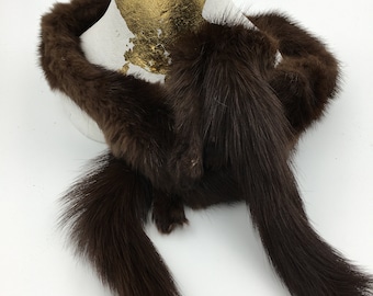 Vintage Mink Fur Scarf | 50s-60s Natural Tippet Collar | Gift for Her