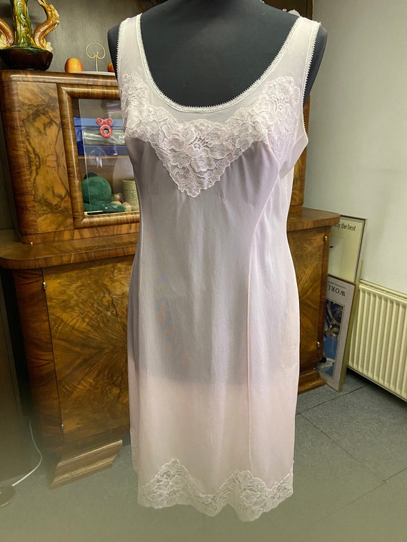 Women's vintage Pink Petticoat Dress Slip Feel confident and stylish with  this Pink Full Slip for Women size 38