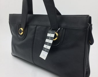 90's Vintage Women's Black Leather Handbag | Perfect Everyday Bag